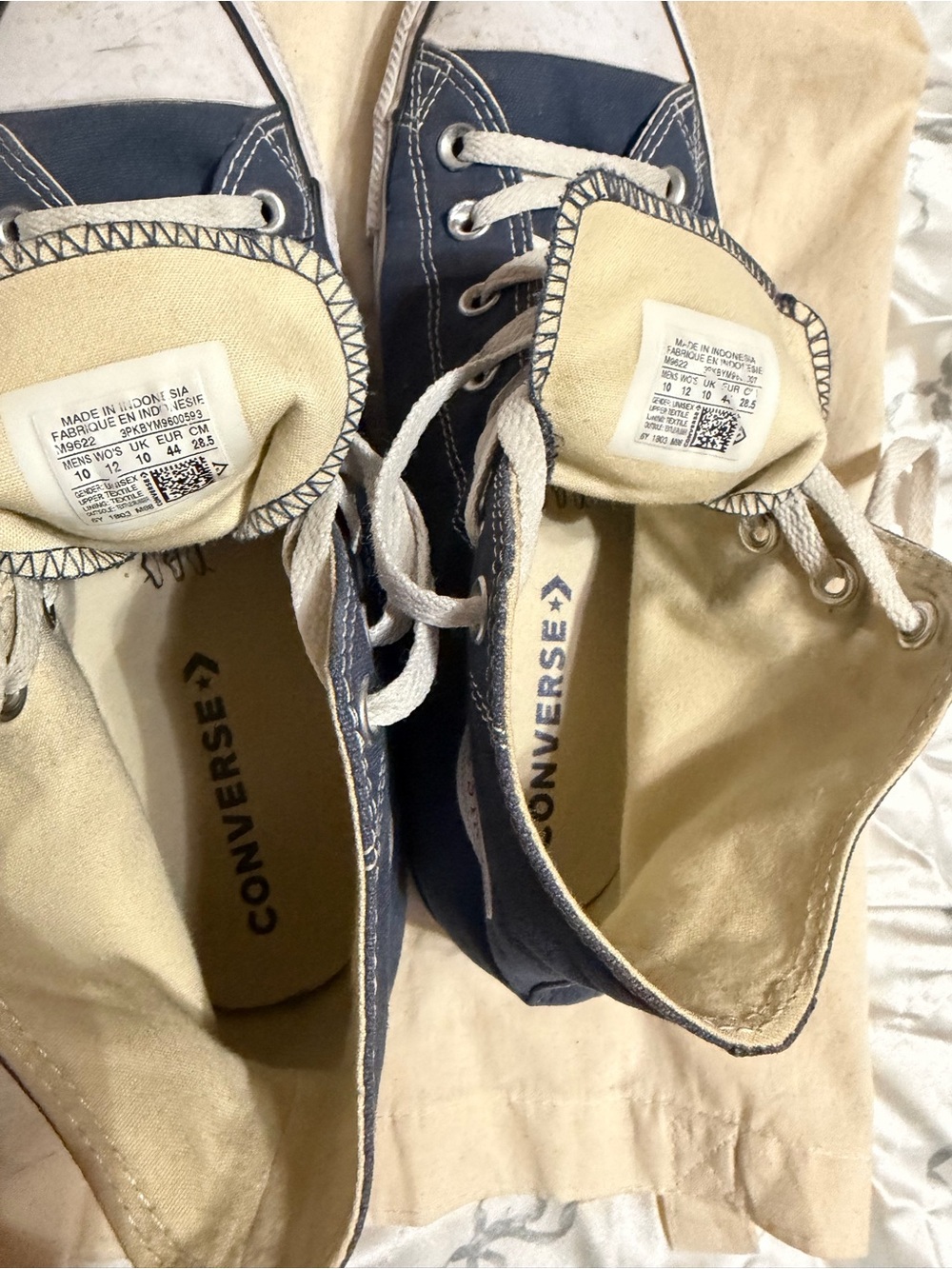 Converse Navy Blue High-Top Canvas Sneakers (Men’s 10, Women’s 12) used - Picture 5 of 6